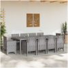 Trädgårdsmatsalsset 11 pcs Ljusgrå vidaXL 250 x 100 x 73 cm – miniatyr 3