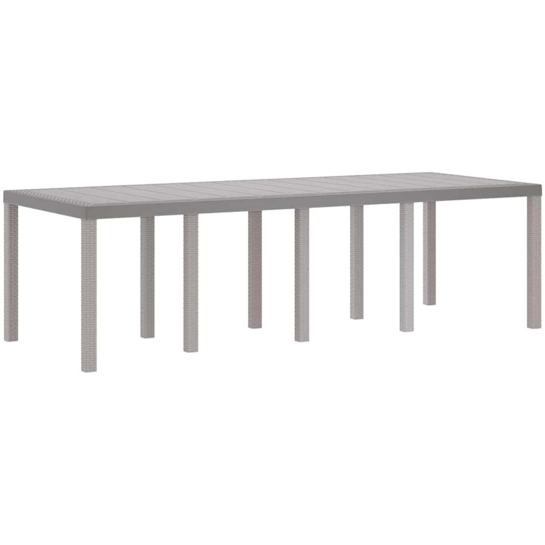 Trädgårdsmatsalsset 11 pcs Ljusgrå vidaXL 250 x 100 x 73 cm – bild 4