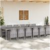 Trädgårdsmatsalsset 13 pcs Ljusgrå Poly rattan & Stål vidaXL Stor – miniatyr 3