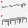 Trädgårdsmatsalsset 13 pcs Ljusgrå Poly rattan & Stål vidaXL Stor – miniatyr 10
