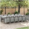 Trädgårdsmatsalsset 13 pcs Ljusgrå Poly rattan & Stål vidaXL Stor – miniatyr 1