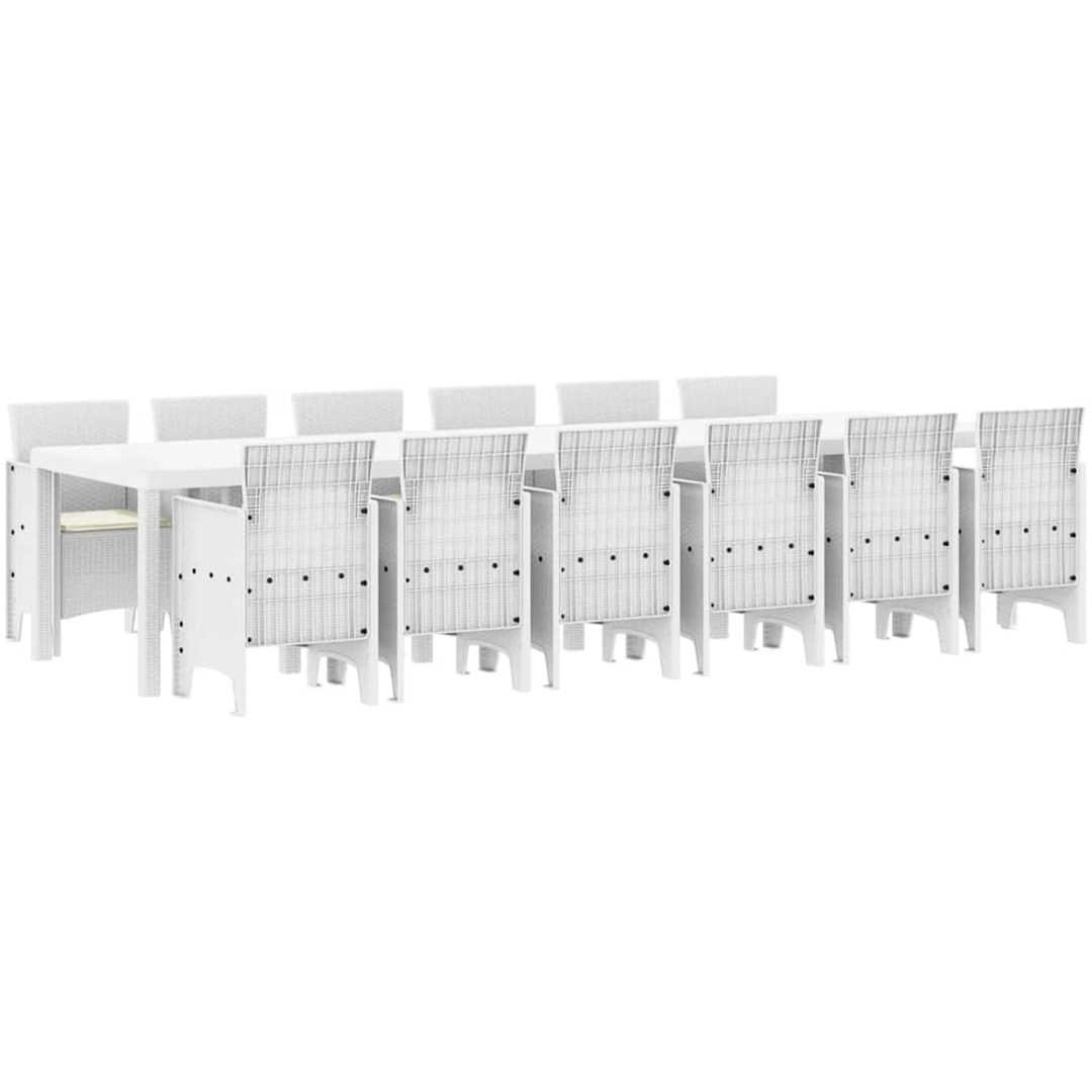 Trädgårdsmatsalsset 13 pcs Vit Konstrotting vidaXL 12 - Sits – bild 2