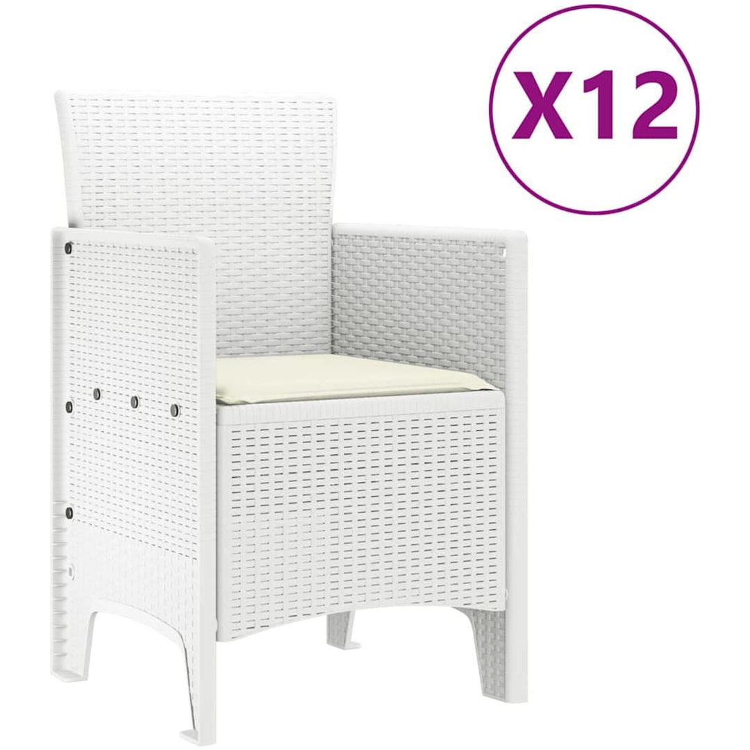 Trädgårdsmatsalsset 13 pcs Vit Konstrotting vidaXL 12 - Sits – bild 5