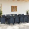 Trädgårdsmatsalsset 15 pcs Antracit Poly rattan & Stål vidaXL 14 - Sits – miniatyr 3