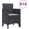 Trädgårdsmatsalsset 15 pcs Antracit Poly rattan & Stål vidaXL 14 - Sits – miniatyr 5