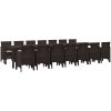 Trädgårdsmatsalsset 15 pcs Brun Konstrotting vidaXL Large – miniatyr 2