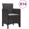 Trädgårdsmatsalsset 15 pcs Brun Konstrotting vidaXL Large – miniatyr 5