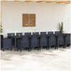 Trädgårdsmatsalsset 17 pcs Antracit Metall vidaXL 16 - Sits – miniatyr 3