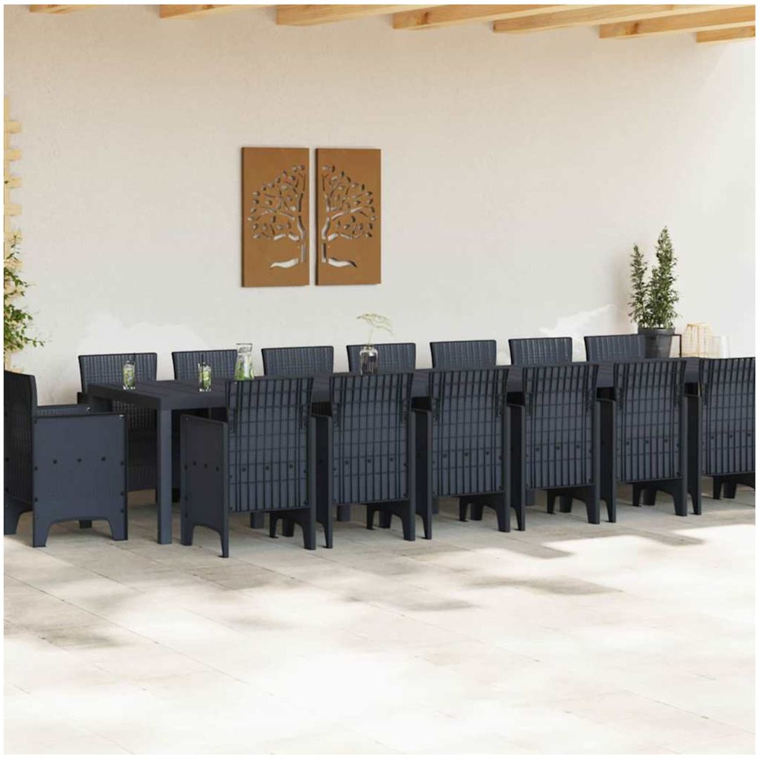 Trädgårdsmatsalsset 17 pcs Antracit Metall vidaXL 16 - Sits – bild 3