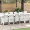 Trädgårdsmatsalsset 17 pcs Vit Rattan / Metall vidaXL 16 - Sits – miniatyr 1