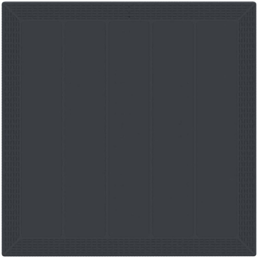 Trädgårdsmatsalsset 3 pcs Antracit Plast vidaXL 100 x 100 x 73 cm – bild 6