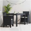 Trädgårdsmatsalsset 3 pcs Antracit Plast vidaXL 100 x 100 x 73 cm – miniatyr 1