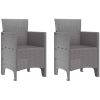 Trädgårdsmatsalsset 3 pcs Ljusgrå Plast vidaXL 100 x 100 x 73 cm – miniatyr 5