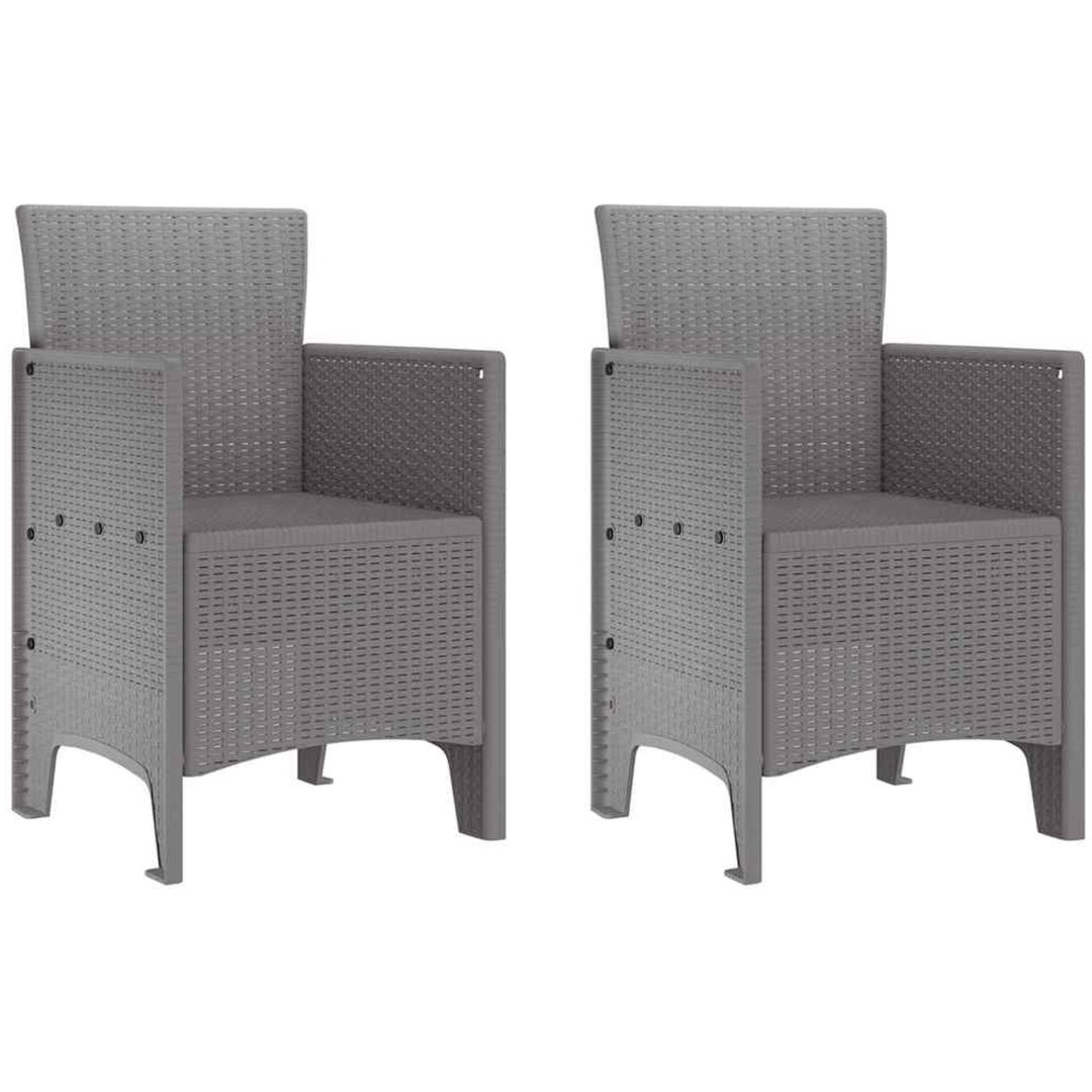 Trädgårdsmatsalsset 3 pcs Ljusgrå Plast vidaXL 100 x 100 x 73 cm – bild 5