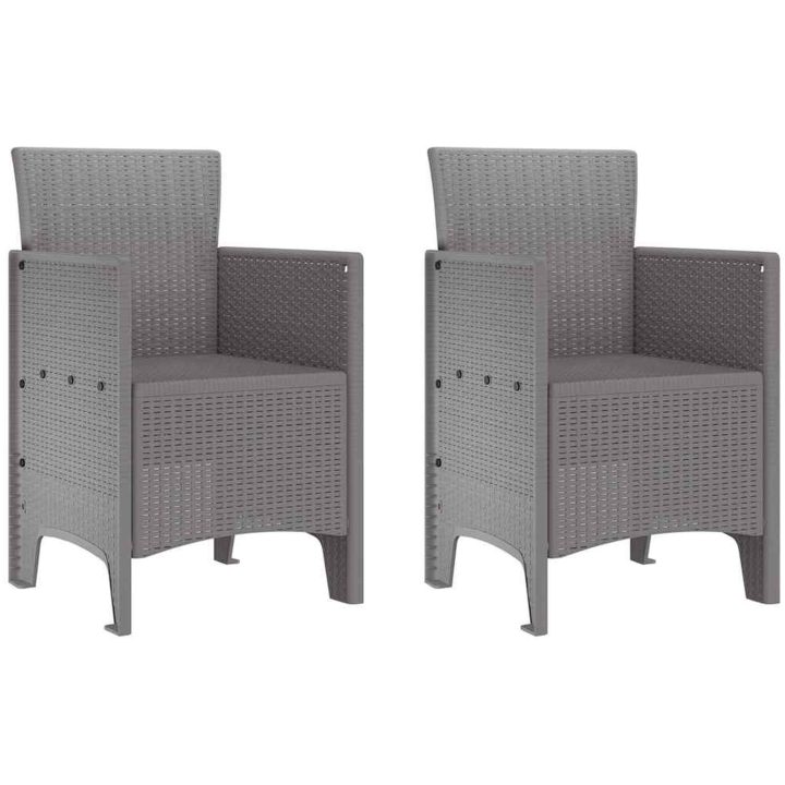 Trädgårdsmatsalsset 3 pcs Ljusgrå Plast vidaXL 100 x 100 x 73 cm – bild 5