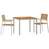 Trädgårdsmatsalsset 3 pcs Massivt akaciaträ & rostfritt stål vidaXL 90 x 90 x 75 cm – miniatyr 2