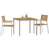 Trädgårdsmatsalsset 3 pcs Massivt akaciaträ & rostfritt stål vidaXL 90 x 90 x 75 cm – miniatyr 3