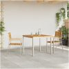 Trädgårdsmatsalsset 3 pcs Massivt akaciaträ & rostfritt stål vidaXL 90 x 90 x 75 cm – miniatyr 4