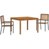 Trädgårdsmatsalsset 3 pcs Svart vidaXL 110 x 110 x 75 cm – miniatyr 2