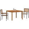 Trädgårdsmatsalsset 3 pcs Svart vidaXL 110 x 110 x 75 cm – miniatyr 3