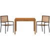 Trädgårdsmatsalsset 3 pcs Svart vidaXL 110 x 110 x 75 cm – miniatyr 7