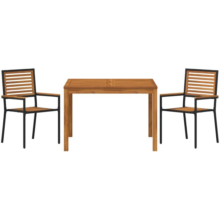 Trädgårdsmatsalsset 3 pcs Svart vidaXL 110 x 110 x 75 cm – bild 7