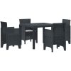 Trädgårdsmatsalsset 5 pcs Antracit Plast vidaXL 100 x 100 x 73 cm – miniatyr 2