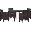Trädgårdsmatsalsset 5 pcs Brun Polypropylen vidaXL 100 x 100 x 73 cm – miniatyr 2