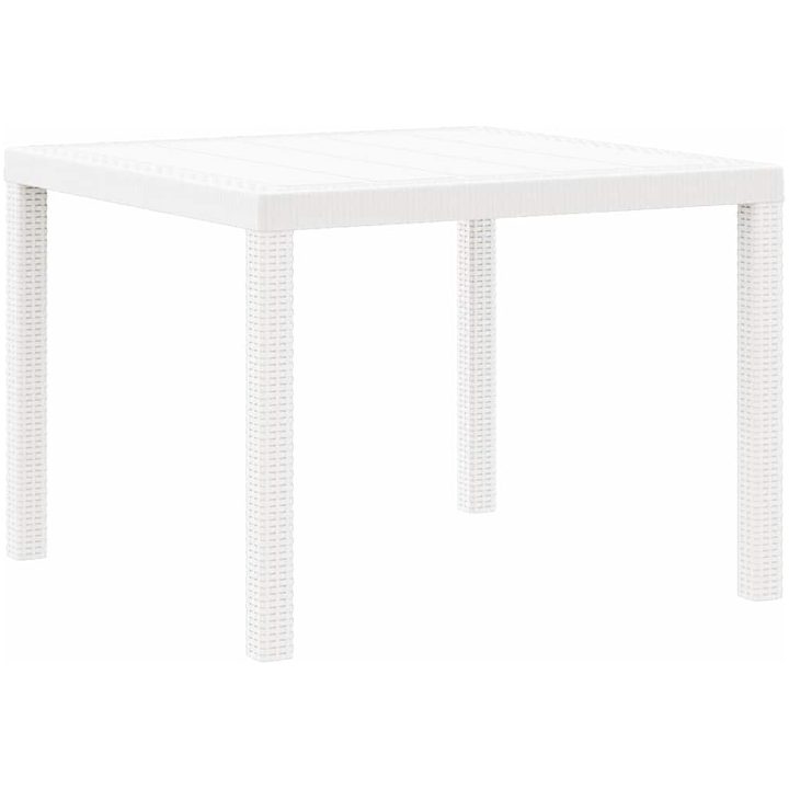 Trädgårdsmatsalsset 5 pcs Vit Rotting vidaXL 100 x 100 x 73 cm – bild 4
