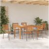 Trädgårdsmatsalsset 7 pcs Grå vidaXL 150 x 90 x 74 cm – miniatyr 4