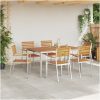 Trädgårdsmatsalsset 7 pcs Massivt akaciaträ & rostfritt stål vidaXL 150 x 90 x 75 cm – miniatyr 4