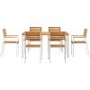 Trädgårdsmatsalsset 7 pcs Massivt akaciaträ & rostfritt stål vidaXL 150 x 90 x 75 cm – miniatyr 7