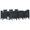 Trädgårdsmatsalsset 9 pcs Antracit Polypropylen vidaXL 200 x 100 x 73 cm – miniatyr 2