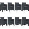 Trädgårdsmatsalsset 9 pcs Antracit Polypropylen vidaXL 200 x 100 x 73 cm – miniatyr 4
