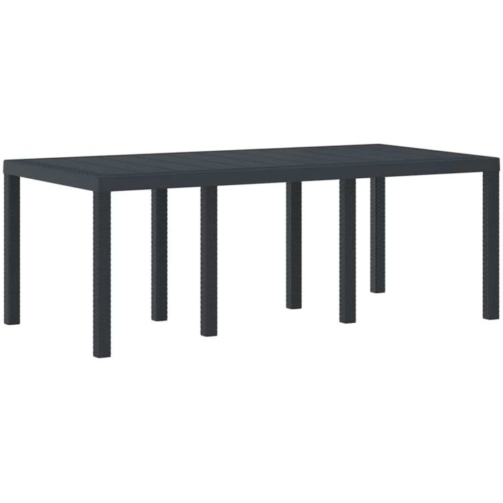 Trädgårdsmatsalsset 9 pcs Antracit Polypropylen vidaXL 200 x 100 x 73 cm – bild 5