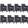Trädgårdsmatsalsset 9 pcs Antracit vidaXL 250 x 100 x 73 cm – miniatyr 5