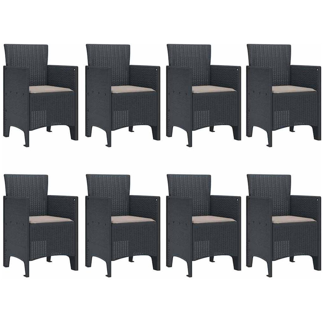 Trädgårdsmatsalsset 9 pcs Antracit vidaXL 250 x 100 x 73 cm – bild 5