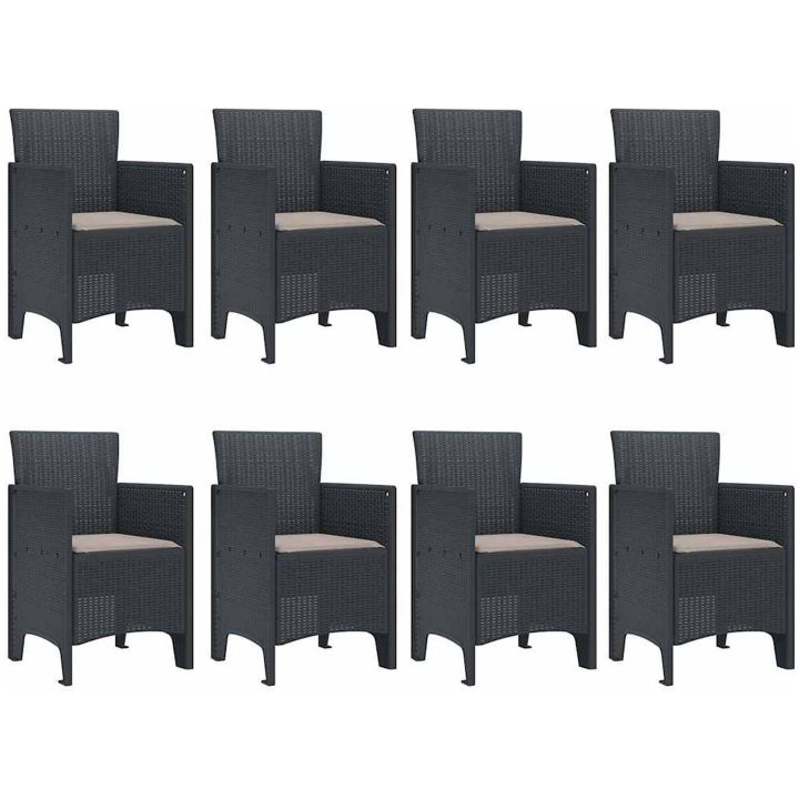 Trädgårdsmatsalsset 9 pcs Antracit vidaXL 250 x 100 x 73 cm – bild 5