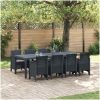 Trädgårdsmatsalsset 9 pcs Antracit vidaXL 250 x 100 x 73 cm – miniatyr 1