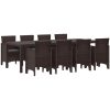 Trädgårdsmatsalsset 9 pcs Brun Konstrotting vidaXL 250 x 100 x 73 cm – miniatyr 2