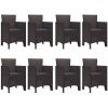 Trädgårdsmatsalsset 9 pcs Brun Konstrotting vidaXL 250 x 100 x 73 cm – miniatyr 5