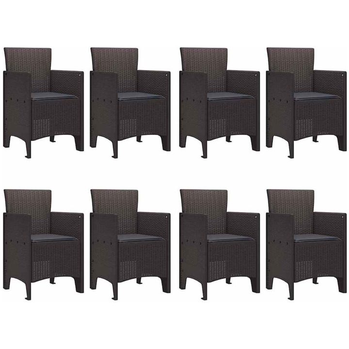 Trädgårdsmatsalsset 9 pcs Brun Konstrotting vidaXL 250 x 100 x 73 cm – bild 5