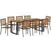 Trädgårdsmatsalsset 9 pcs Svart Metall och trä vidaXL 200 x 90 x 75 cm – miniatyr 3