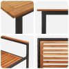 Trädgårdsmatsalsset 9 pcs Svart Metall och trä vidaXL 200 x 90 x 75 cm – miniatyr 9