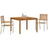 Trädgårdsmatsalsset Beige 3 pcs Beige vidaXL 110 x 110 x 75 cm – miniatyr 3