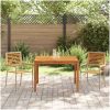Trädgårdsmatsalsset Beige 3 pcs Beige vidaXL 110 x 110 x 75 cm – miniatyr 4