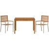 Trädgårdsmatsalsset Beige 3 pcs Beige vidaXL 110 x 110 x 75 cm – miniatyr 7