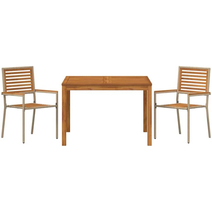 Trädgårdsmatsalsset Beige 3 pcs Beige vidaXL 110 x 110 x 75 cm – bild 7