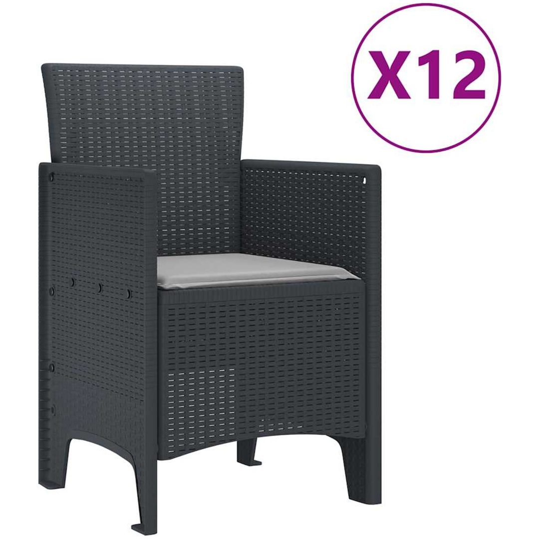 Trädgårdsmatsalsset med kuddar 13 pcs Antracit vidaXL 500 cm lång, 120 cm bred – bild 5