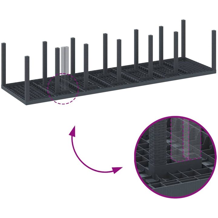Trädgårdsmatsalsset med kuddar 13 pcs Antracit vidaXL 500 cm lång, 120 cm bred – bild 8
